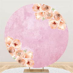 Lofaris Flower Pink Theme Birthday Round Backdrop For Party