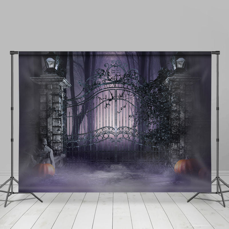 Lofaris Foggy Night Ghost Scary Pumpkin Halloween Backdrop