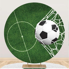 Lofaris Football And Green Field Custon Round Backdrop For Boy