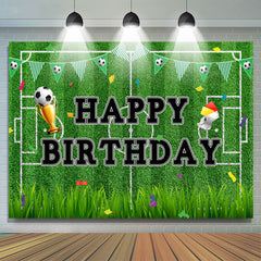 Lofaris Football Field Grass Sport Theme Birthday Backdrop