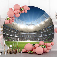 Lofaris Football Field Round Baby Shower Party Backdrop For Boy