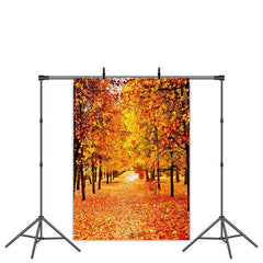 Lofaris Forest Fall Yellow Leaves Painting Autumn Photo Backdrop