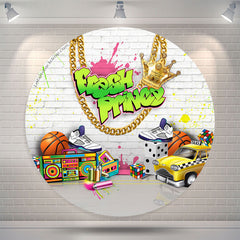 Lofaris Fresh Prince Graffiti Round Baby Shower Backdrop