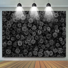 Lofaris Full Black Roses Gothic Happy Valetines Day Backdrop