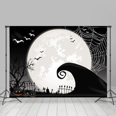 Lofaris Full Moon Bat Pimpkin Spooky Night Backdrop for Party