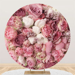 Lofaris Full Of Roses Happy Wedding Anniversary Round Backdrop