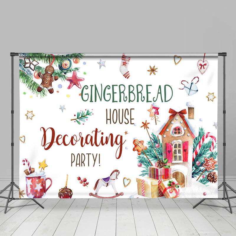 Lofaris Gingerbread House Decorating Party Christmas Backdrop