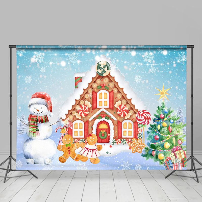 Lofaris Gingerbread House Winter Xmas Tree Photoshoot Backdrop for Kids