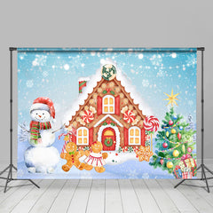 Lofaris Gingerbread House Winter Xmas Tree Photoshoot Backdrop for Kids