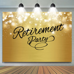 Lofaris Glitter And Gloden Happy Retirement Party Backdrop