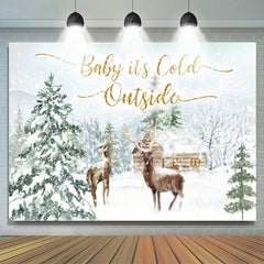 Lofaris Glitter Baby Is Cold Outside Winter Shower Backdrop