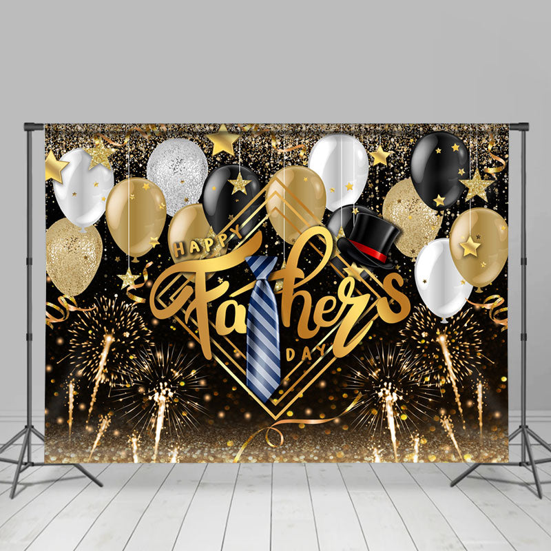 Lofaris Glitter Ballons And Tie Happy Fathers Day Backdrop