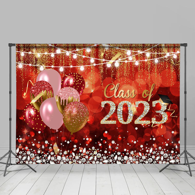 Lofaris Glitter Balloon Lights Bokeh Class Of 2023 Backdrop
