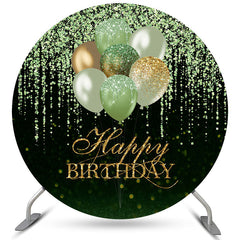 Lofaris Glitter Bokeh Balloon Circle Happy Birthday Backdrop