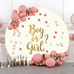 Lofaris Glitter Boy Or Girl Round Light Yellow Baby Shower Backdrop