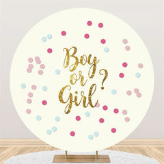 Lofaris Glitter Boy Or Girl Round Light Yellow Baby Shower Backdrop