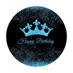 Lofaris Glitter Crown Round Happy Birthday Backdrop For Boy