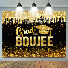 Lofaris Glitter Gold Lights Grad And Boujee Hat Backdrop