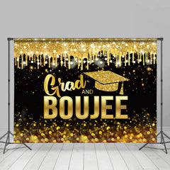 Lofaris Glitter Gold Lights Grad And Boujee Hat Backdrop