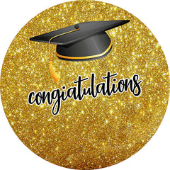 Lofaris Glitter Gold With Congratulations Circle Backdrop Kit