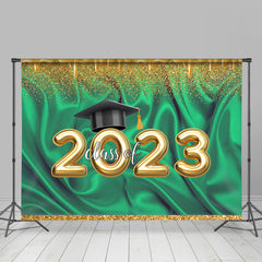 Lofaris Glitter Golden And Green Theme Class Of 2023 Backdrop
