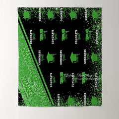 Lofaris Glitter Green Congratulations 2022 Grad Black Backdrop