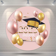 Lofaris Glitter Light Pink Class 2023 Graduation Circle Backdrop