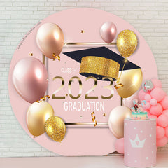 Lofaris Glitter Light Pink Class 2023 Graduation Circle Backdrop