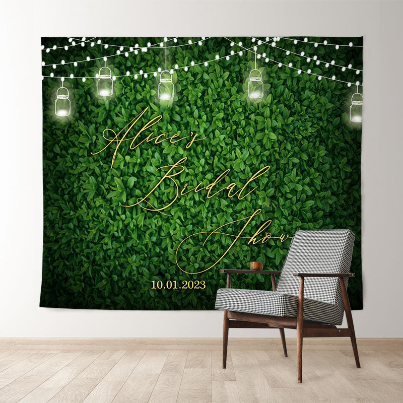 Lofaris Glitter Lights And Green Bride To Be Wedding Backdrop