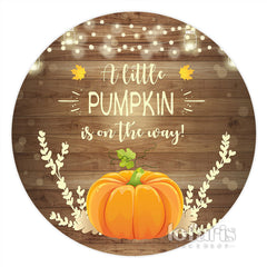 Lofaris Glitter Lights Circle Pumpkin Baby Shower Backdrop