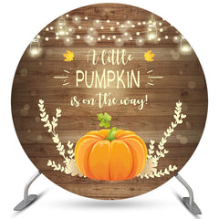 Lofaris Glitter Lights Circle Pumpkin Baby Shower Backdrop