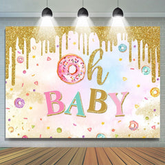 Lofaris Glitter Lovely Donut Baby Shower Backdrop For Girl