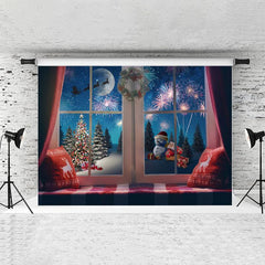 Lofaris Glitter Outside The Window Christmas Backdrop For Party