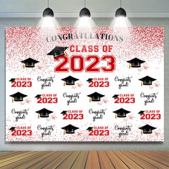 Lofaris Glitter Pink Black Congratulation Class Of 2023 Backdrop