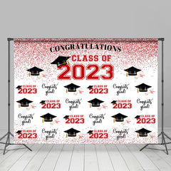 Lofaris Glitter Pink Black Congratulation Class Of 2023 Backdrop