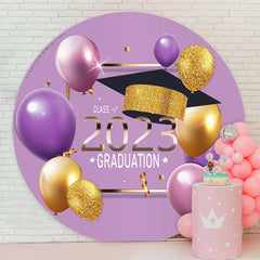 Lofaris Glitter Purple Class 2023 Graduation Round Backdrop