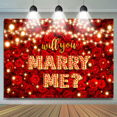 Lofaris Glitter Rose Will You Marry Me Happy Valentine Backdrop