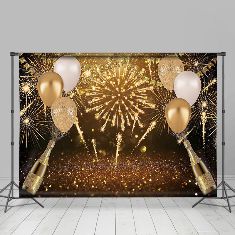 Lofaris UK Glitter Sparkle Champagne Balloon New Year Backdrop