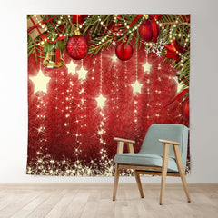 Lofaris Glitter Stars and Jingle-Bell Christmas Tree Backdrop