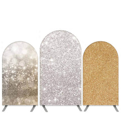 Lofaris Glitter Theme Gold and Silver Arch Backdrop Kit for Birthday