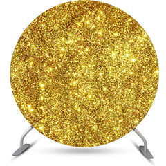 Lofaris Glowing Gold Spark Simple Round Birthday Backdrop