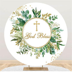 Lofaris God Bless Green Grass Round Happy Birthday Backdrop