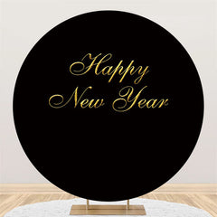 Lofaris Gold And Black Happy New Year Round Backdrop For Party