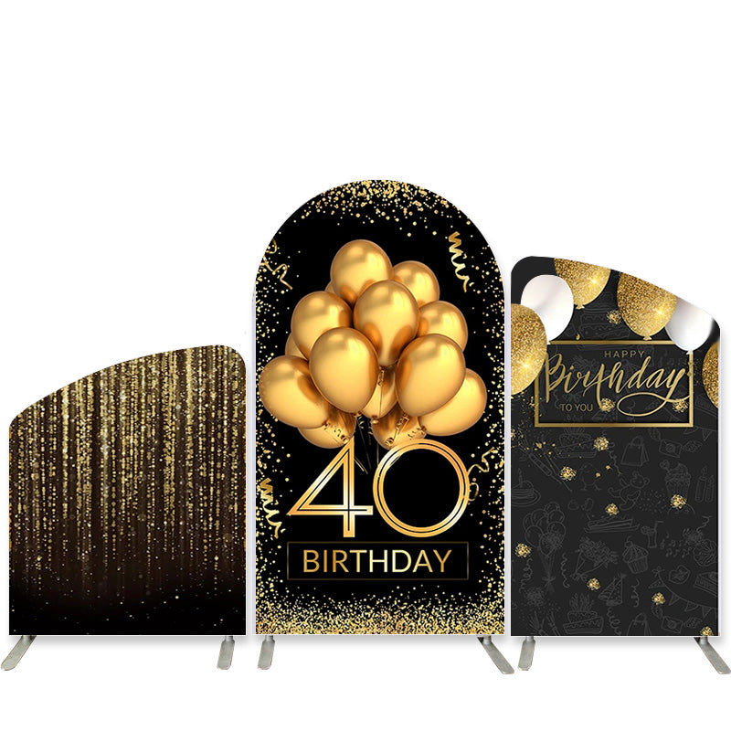 Lofaris Gold Balloons Glitter 40Th Birthday Arch Backdrop Kit