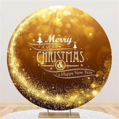 Lofaris Gold Bokeh Glitter Round Chrismas And New Year Backdrop