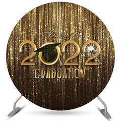 Lofaris Gold Bokeh Glitter Round Class Of 2022 Graduation Backdrop