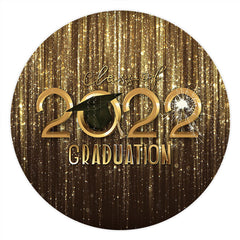 Lofaris Gold Bokeh Glitter Round Class Of 2022 Graduation Backdrop