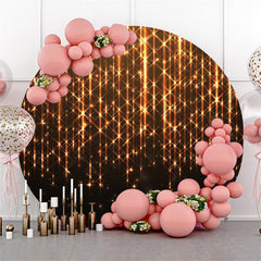 Lofaris Gold Bright Star Round Black Birthday Party Backdrop