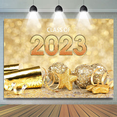 Lofaris Gold Glitter Bauble Bokeh 2023 Graduation Backdrop