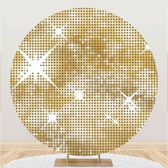 Lofaris Gold Glitter Bokeh Round Birthday Backdrop For Girl